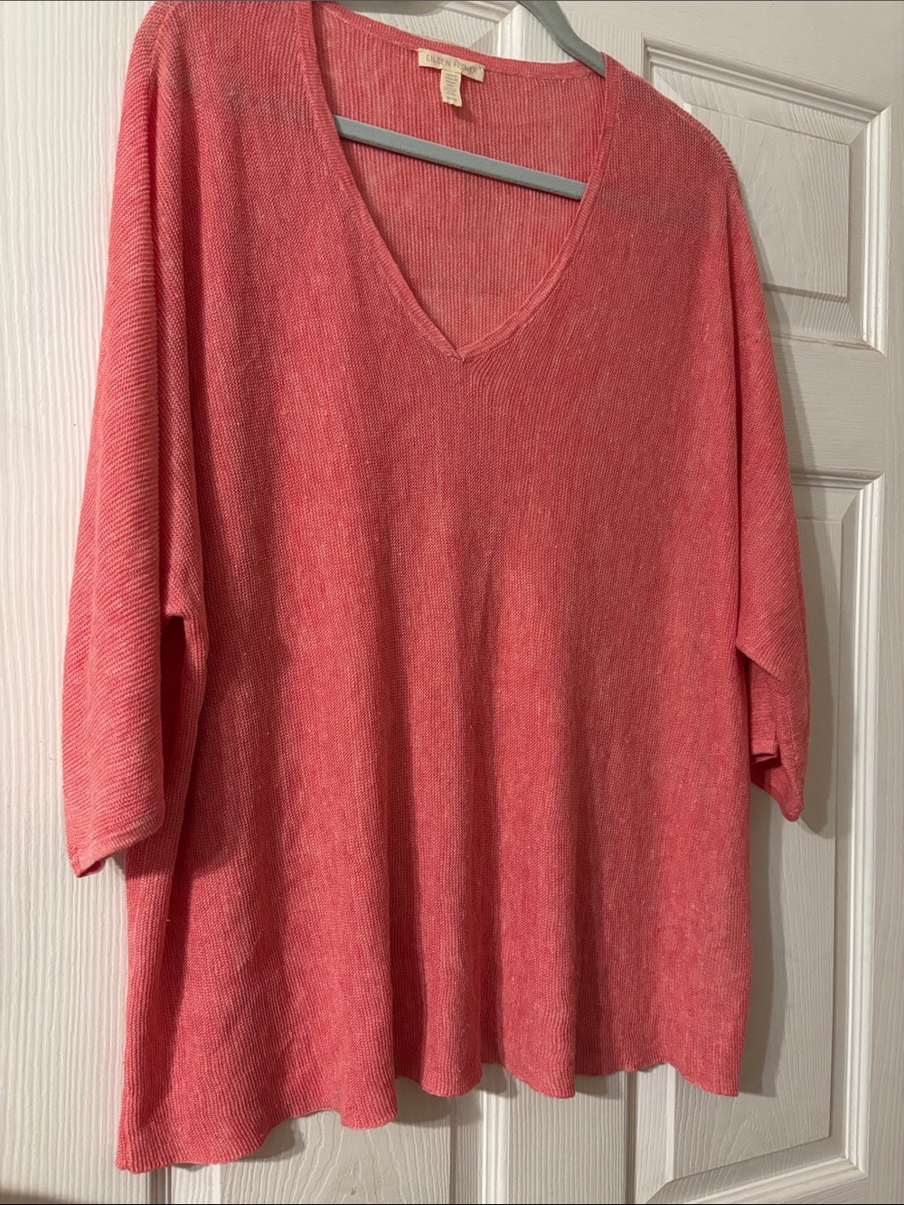Eileen Fisher Coral V-Neck Lightweight Knit Tunic